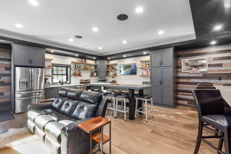 Full Layout of Out Mancave with Media